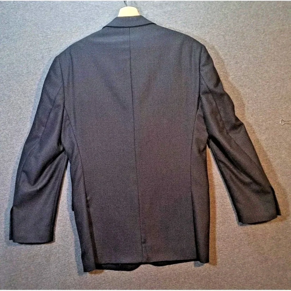 Pronto Uomo Platinum Mens Charcoal Grey‎ Micro Check Two Button Blazer Jacket